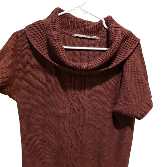 Athleta MEDIUM Knit Sweater Dress Cowel Neck Short Sleeves Cashmere Blend - Picture 2 of 9